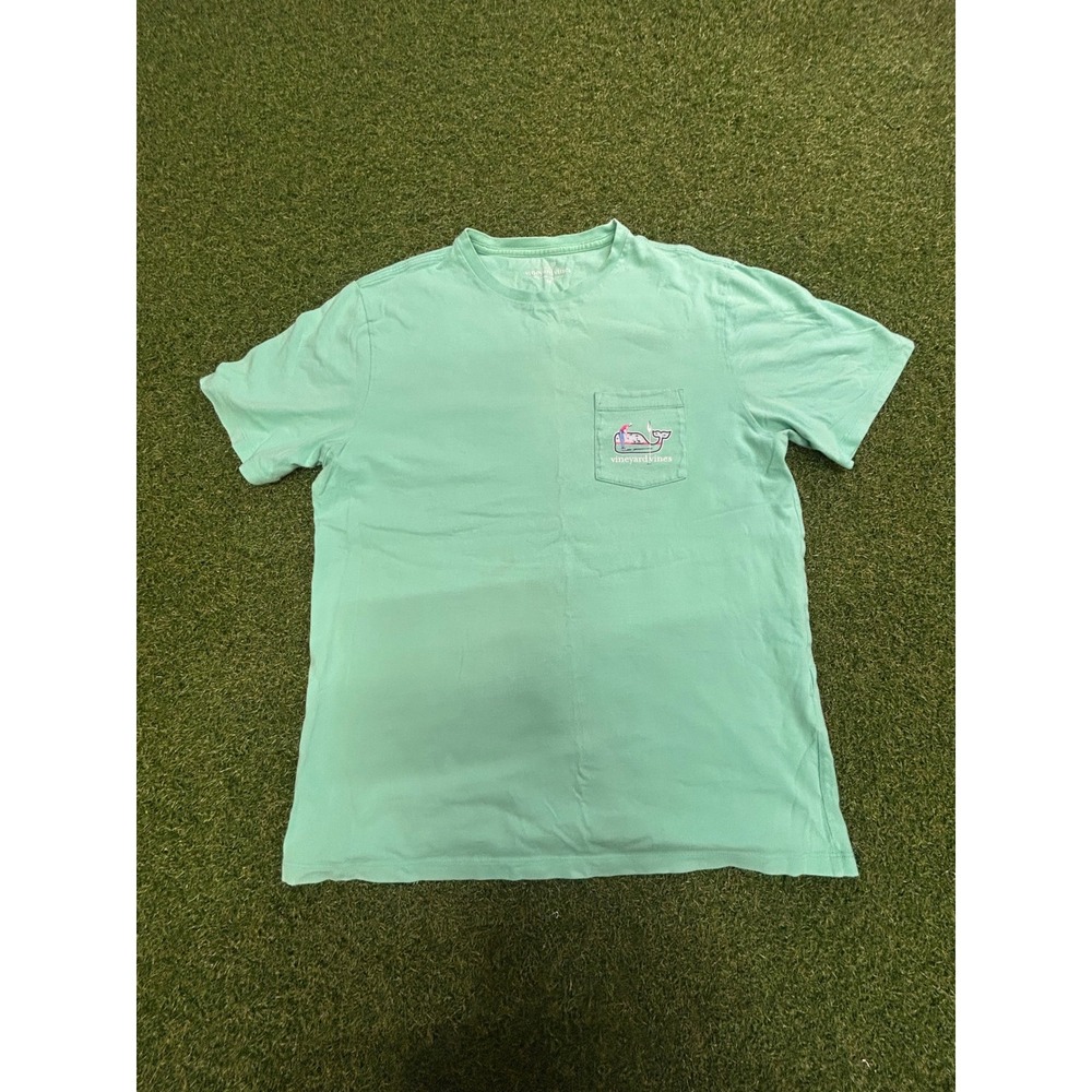 Vineyard Vines Mens Mint Green Golf Whale Pocket T-Shirt Size M